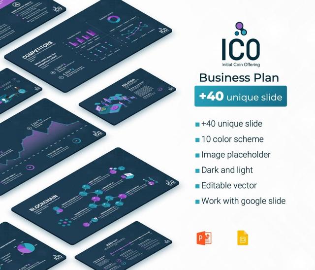 ICO Business Plan Presentation PowerPoint Template