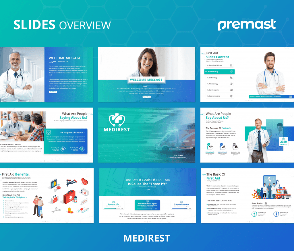 Medirest – First Aid PowerPoint Presentation Template