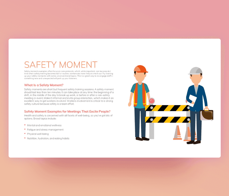Safety Moment in the Workplace PowerPoint Template