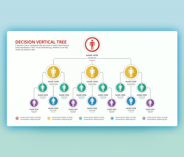 Vertical Decision Tree PowerPoint PPT Template