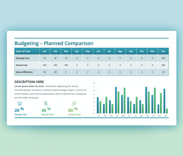 Company Budgeting Planned Comparison PPT