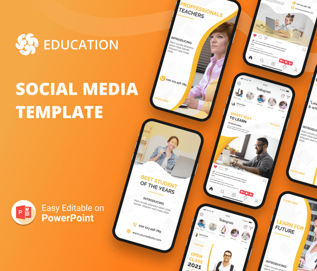 Education Social Media PowerPoint Templates