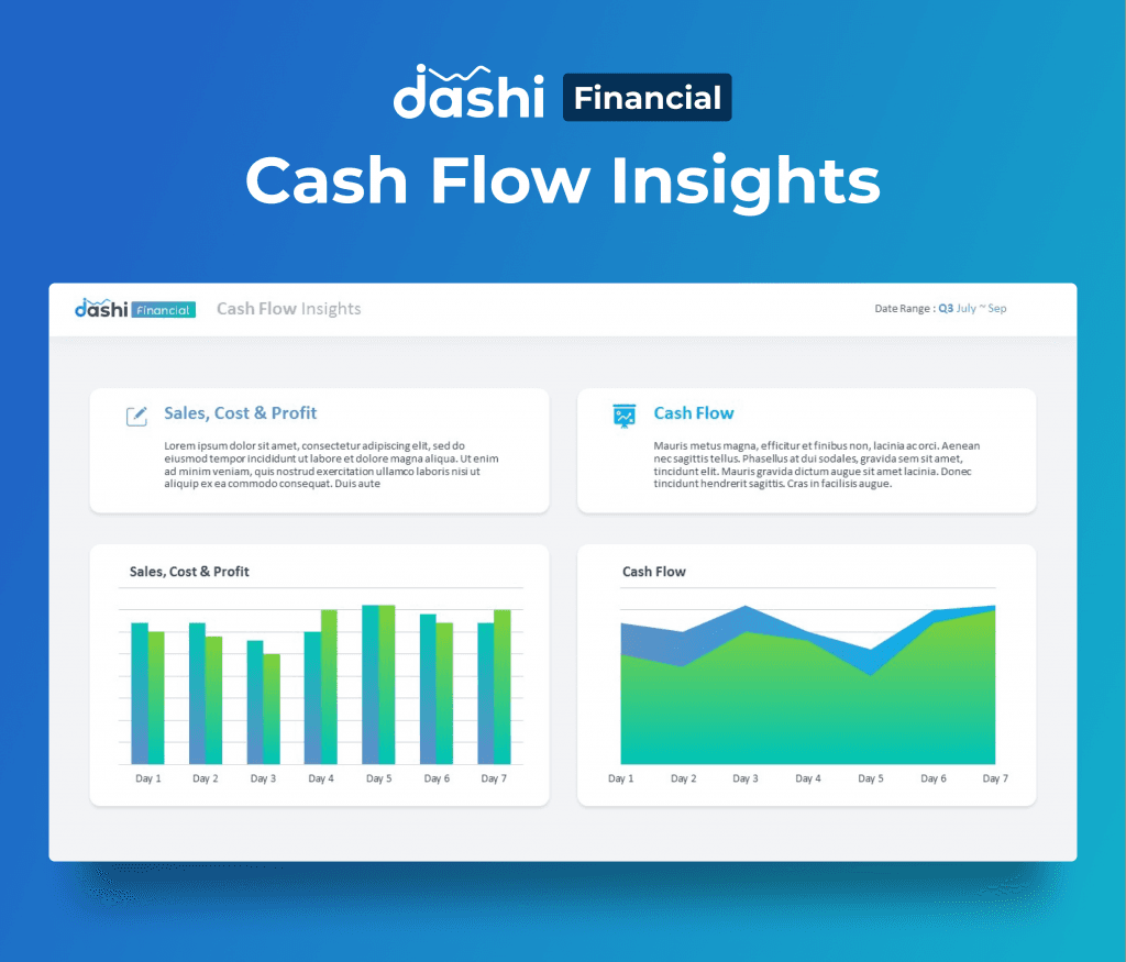 dashi Financial Dashboard Report PPT Presentation