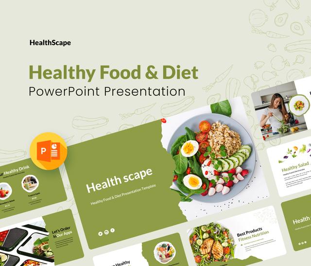 HealthScape – Healthy Food & Diet Presentation Template.