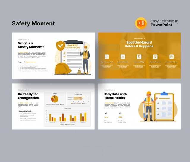 Safety Moment in the Workplace PowerPoint Template